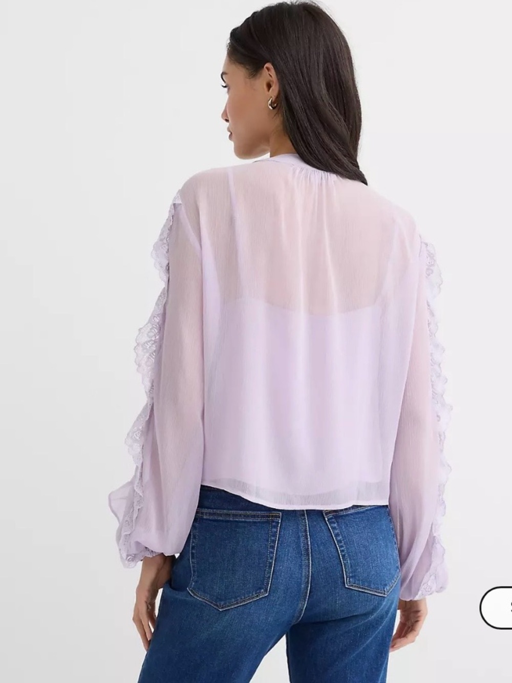 LOFT
Lace Ruffle Button-Front Blouse - Lavender - Picture 4 of 8